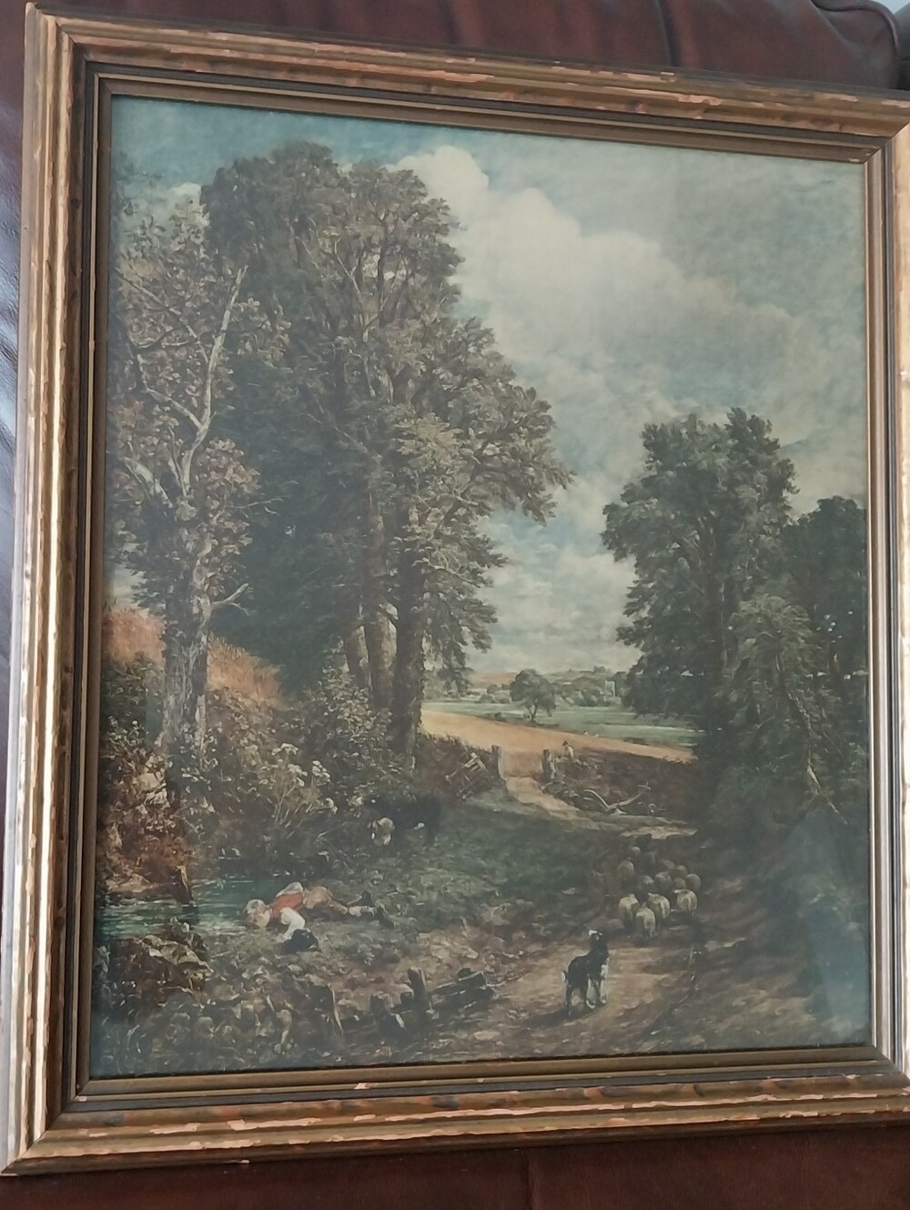 Antique 1912 Medici Society Print – John Constable “The Cornfield”